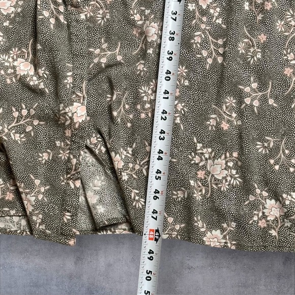 Caslon Women's Floral Print Midi Dress Size M Gray Pink Boho Peasant Style - Picture 7 of 13